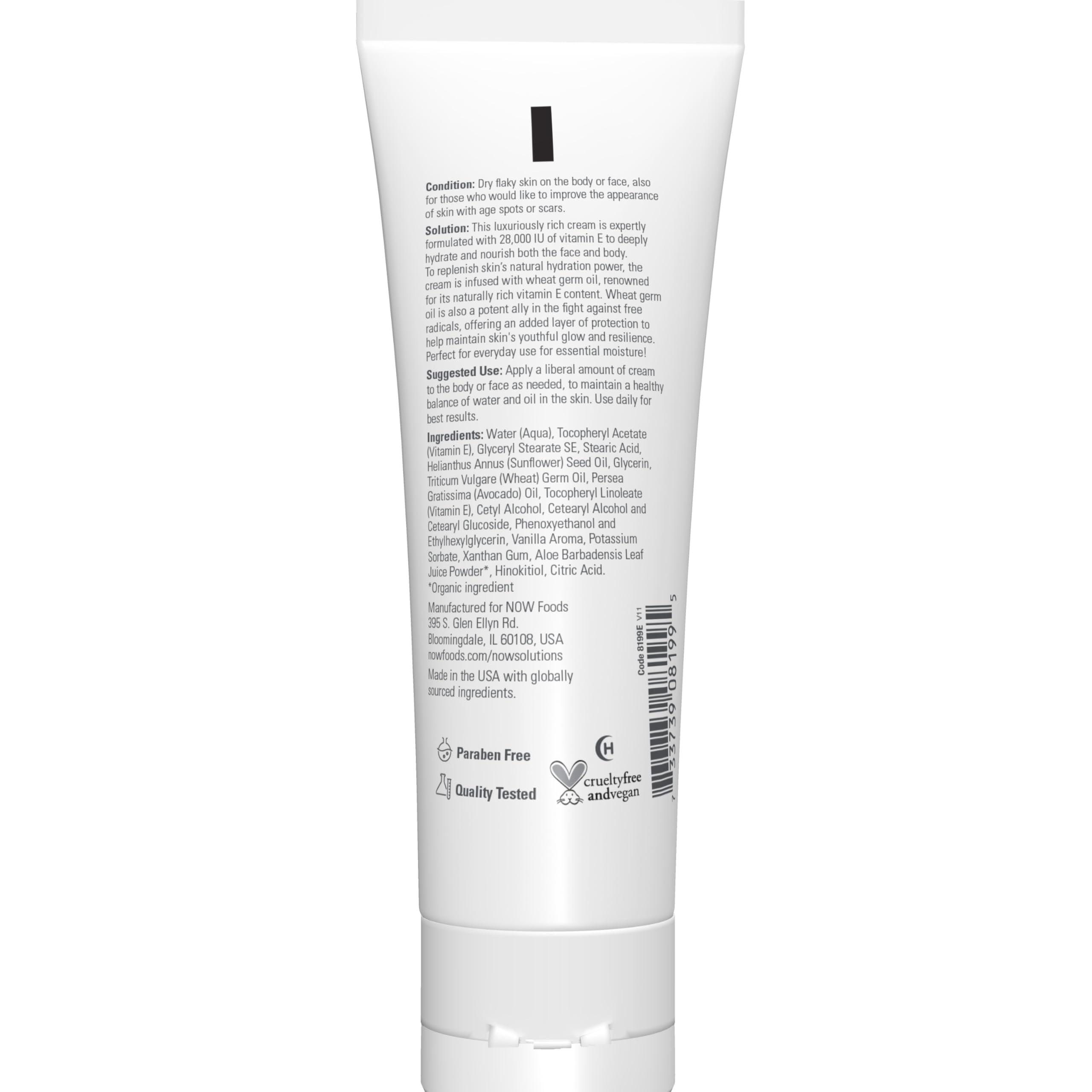 NOW NOW Vitamin E Cream 28,000 IU, 4-Ounce