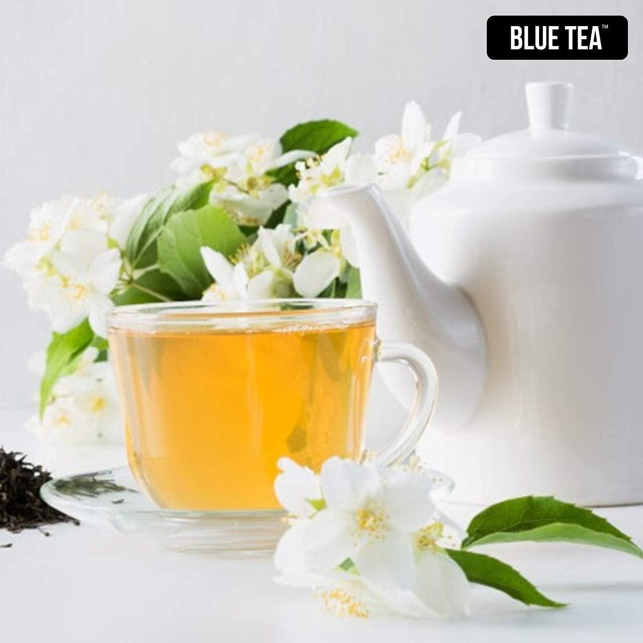 BLUE TEA BLUE TEA - Jasmine Tea - 30gm - 50 Cups | FOR SLIMMING BODY & STRESS RELIEF | Non-Bitter - Farm Fresh - Caffeine Free - Herbal Tea - Flower Based - Anti-Oxidants | Pet Jar Packaging