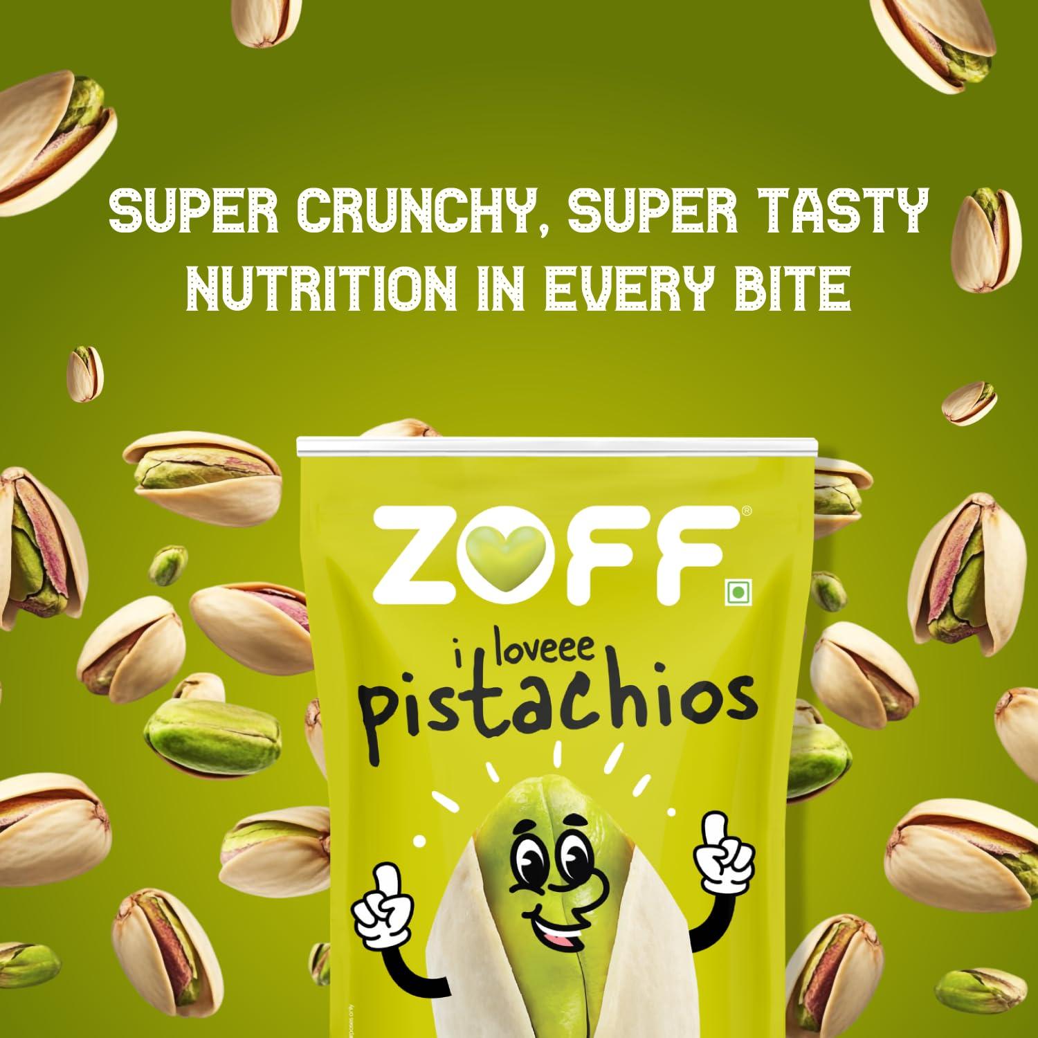 Zoff Zoff Pistachios Shelled | Pista Nuts Super Crunchy & Delicious Healthy Snack, Vitamins & Minerals Rich, Hygienically Packed | 250 Gm