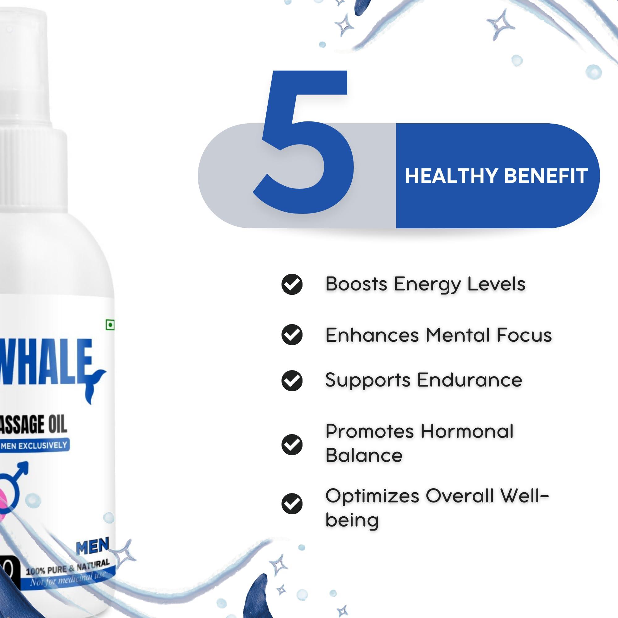BIG WHALE Big Whale Lift Up Oil for Men - Ayurvedic Massage Oil for Strength, Vitality & Wellness - 100% Natural Ingredients, 30ml