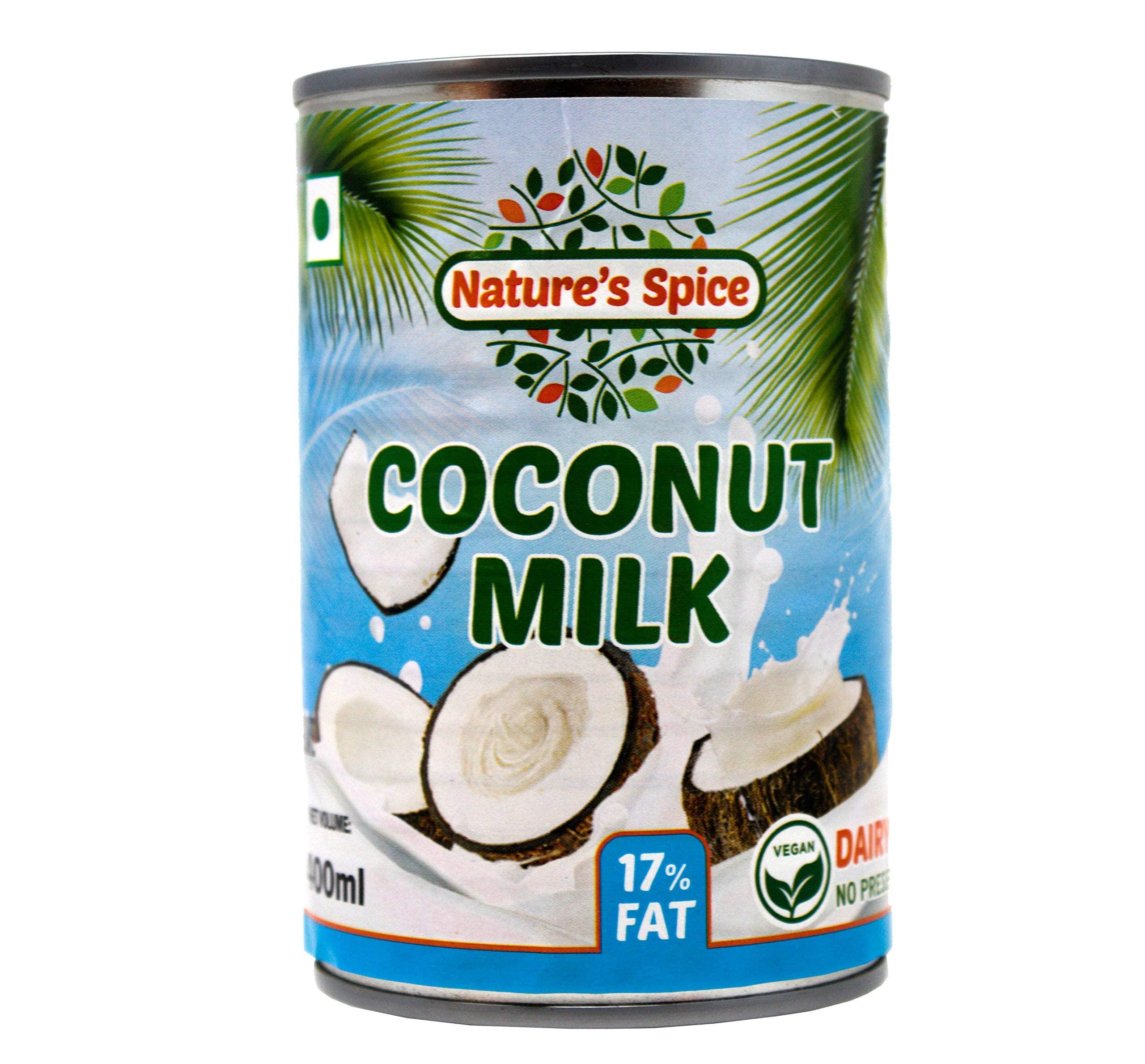 Nature's Spice - Pure as Nature Intended Nature\'s Spice - Pure as Nature Intended Pure & Natural Coconut Milk With 17% Fat Combo Pack Of 2 X 400Ml (800Ml)
