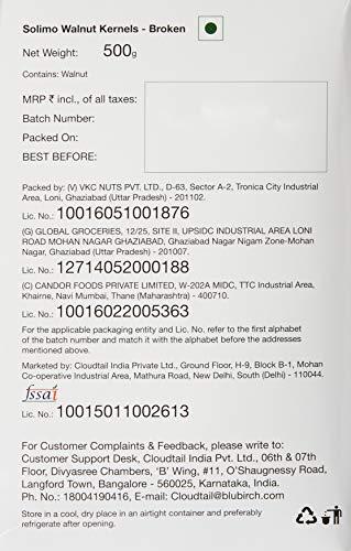 Amazon Brand - Solimo Amazon Brand - Solimo Premium Almonds, 500g + Amazon Brand - Solimo Premium Walnut Kernels - Broken, 500g