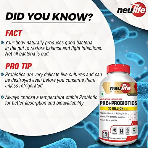 Neulife NEULIFE (Vitrovea) Temperature Stable PROBIOTICS Supplement 30 billion CFU for Men & Women, 14 Strains Live Cultures (120 caps)