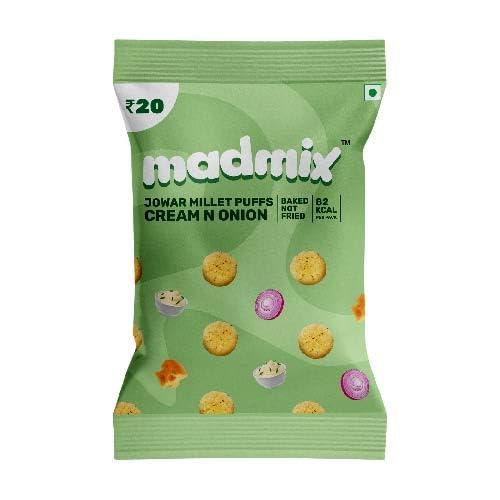 Madmix Madmix Bundle | Jowar & Quinoa Millet Puffs | All Flavors Pack of 5 Each | Baked, Not Fried | Protein-Packed | Healthy Snacks | Gluten-Free | No preservatives or Trans Fat | Pack of 25 (20g x 25)