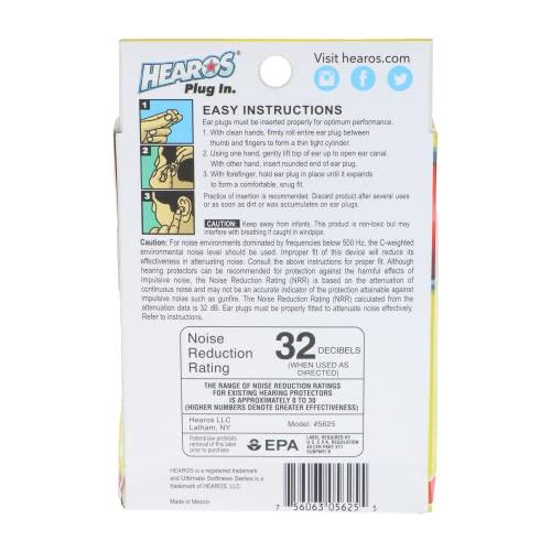 HEAROS HEAROS Ultimate Softness Series Ear Plugs, Beige, 56 Pair