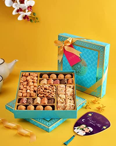 HYPERFOODS HyperFoods Eid Gift Items Ramadan Sweets Gift Box Shagun Combo 3 Gift Pack Dry Fruit Gift Pack Eid Ul Fitr Gifts for Employees Ramzan Gifts for Corporate Eid Gifts for Family Sweets Combo Pack