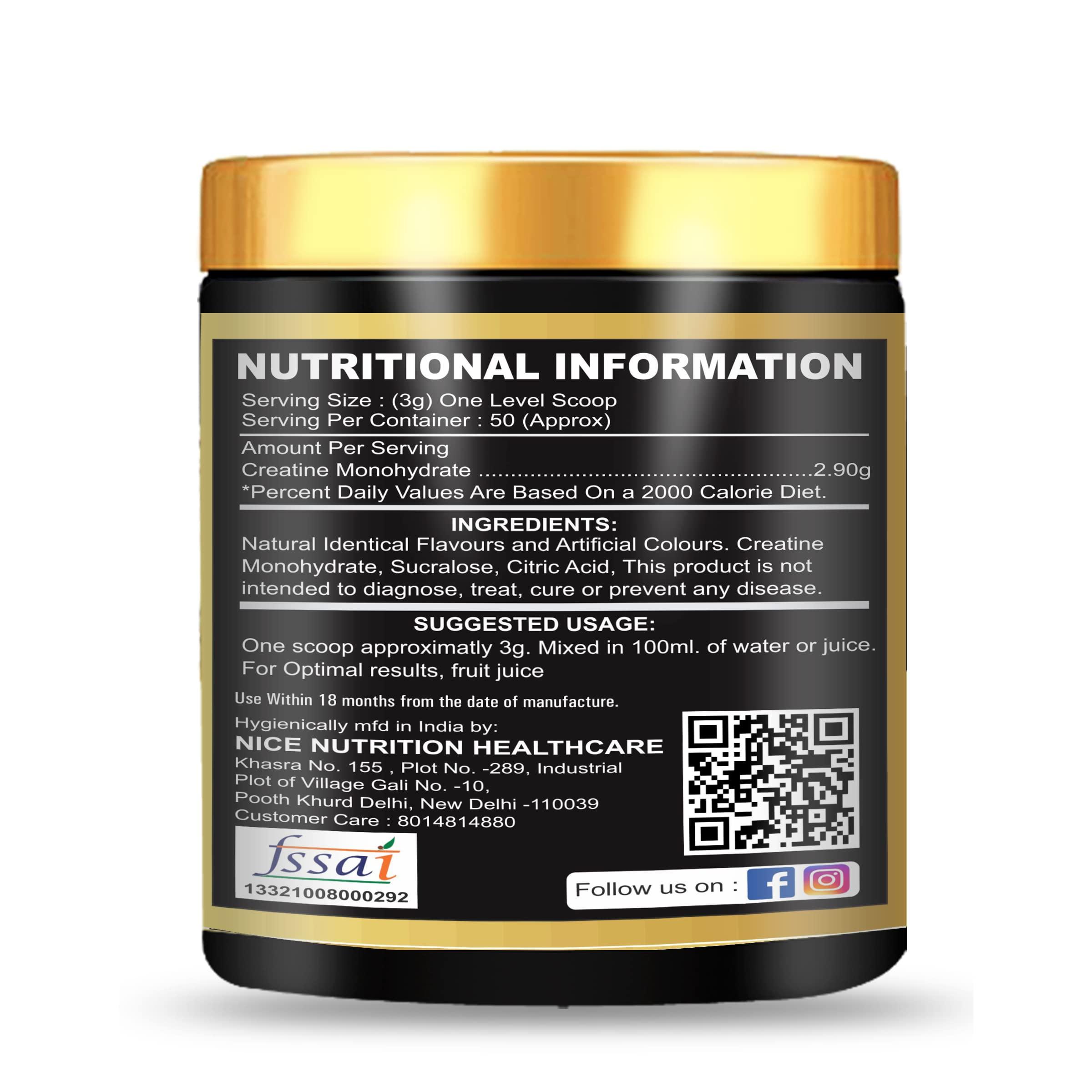 MUSCLE ELITE FITNESS Muscle Elite Fitness Creatine Monohydrate Powder | Supplement For Lean Muscle Growth | Creatine Powder New Generation Gym Supplement for Men & Women [50 Servings, Green Apple] Free Shaker