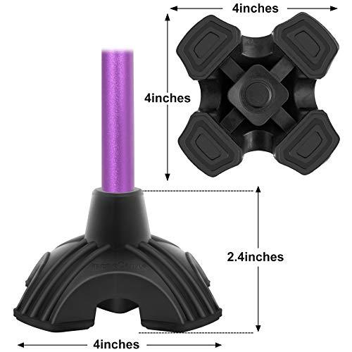 BeneCane BeneCane Cane Tip - Self Standing Quad Base Replacement for Walking Cane,4 Prong Rubber Cane Foot Pad