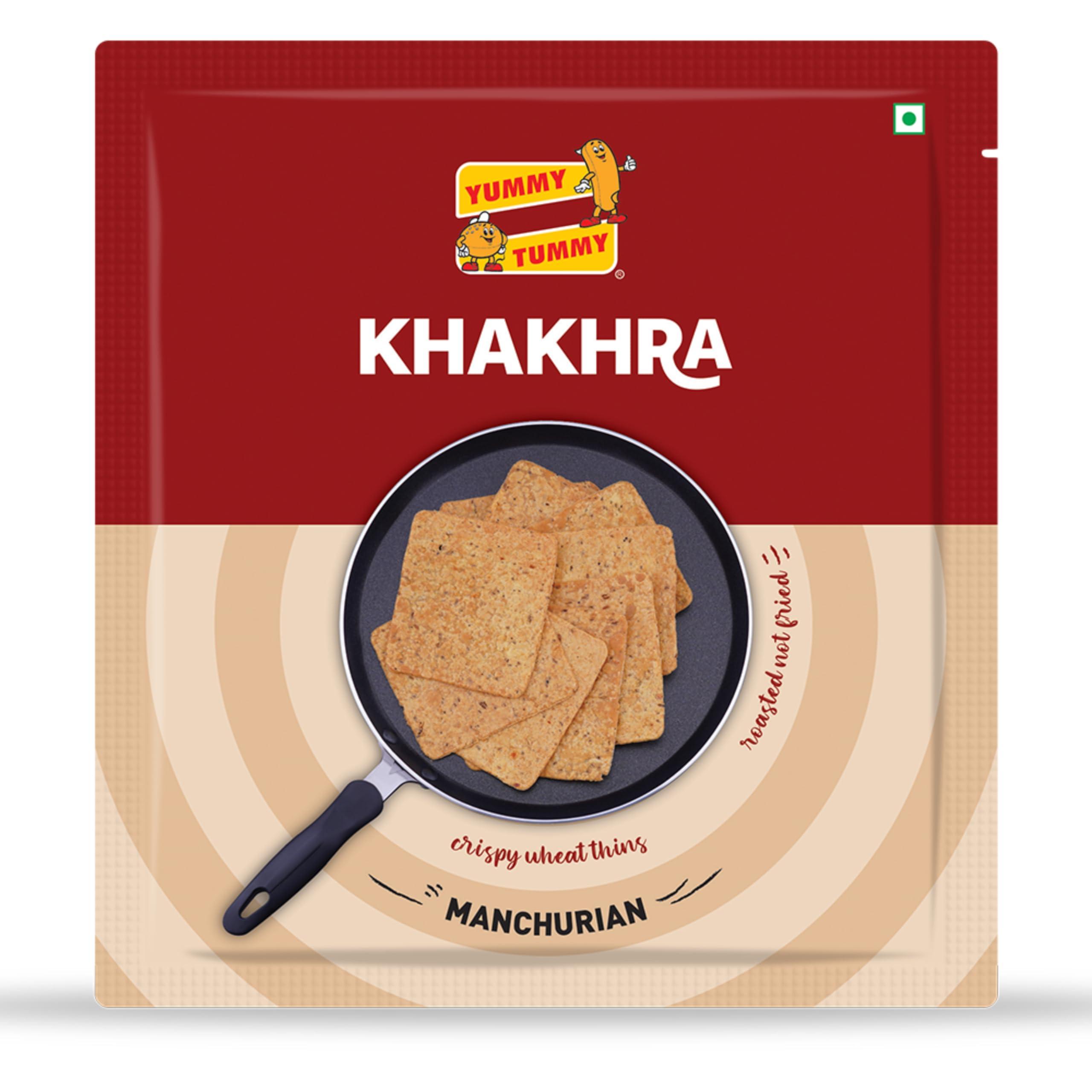 Yummy Tummy 18 Exotic Flavour Mini Square Khakhra | 2 Flavour each of Pizza, Manchurian, Pani Puri, Pav Bhaji, Dahi Methi, Chilli Garlic, Jeera, Methi, Masala | 18 x 45 grams = 720 grams