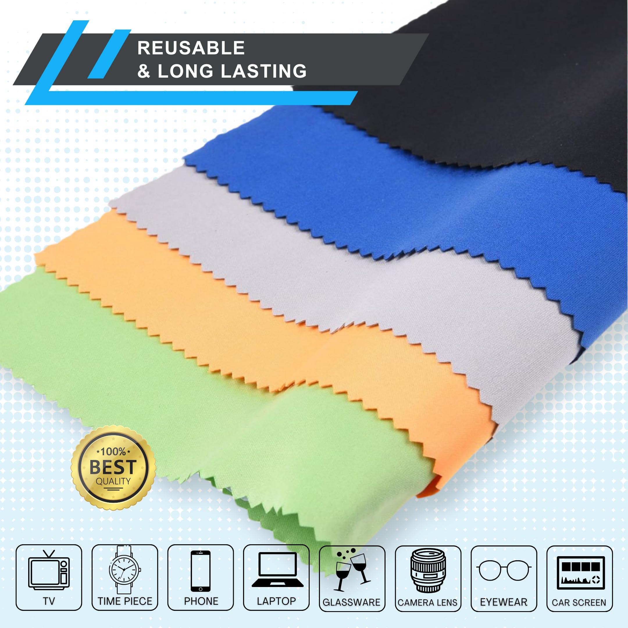 ECO-FUSED ECO-FUSED Large Microfiber Cleaning Cloths - 5 Pack - 8 X 8 Inch - Perfect for Wide Screen Tvs, Large Computer Monitors- Also for Cleaning Glasses, Camera Lenses, Laptops and LCD Screens