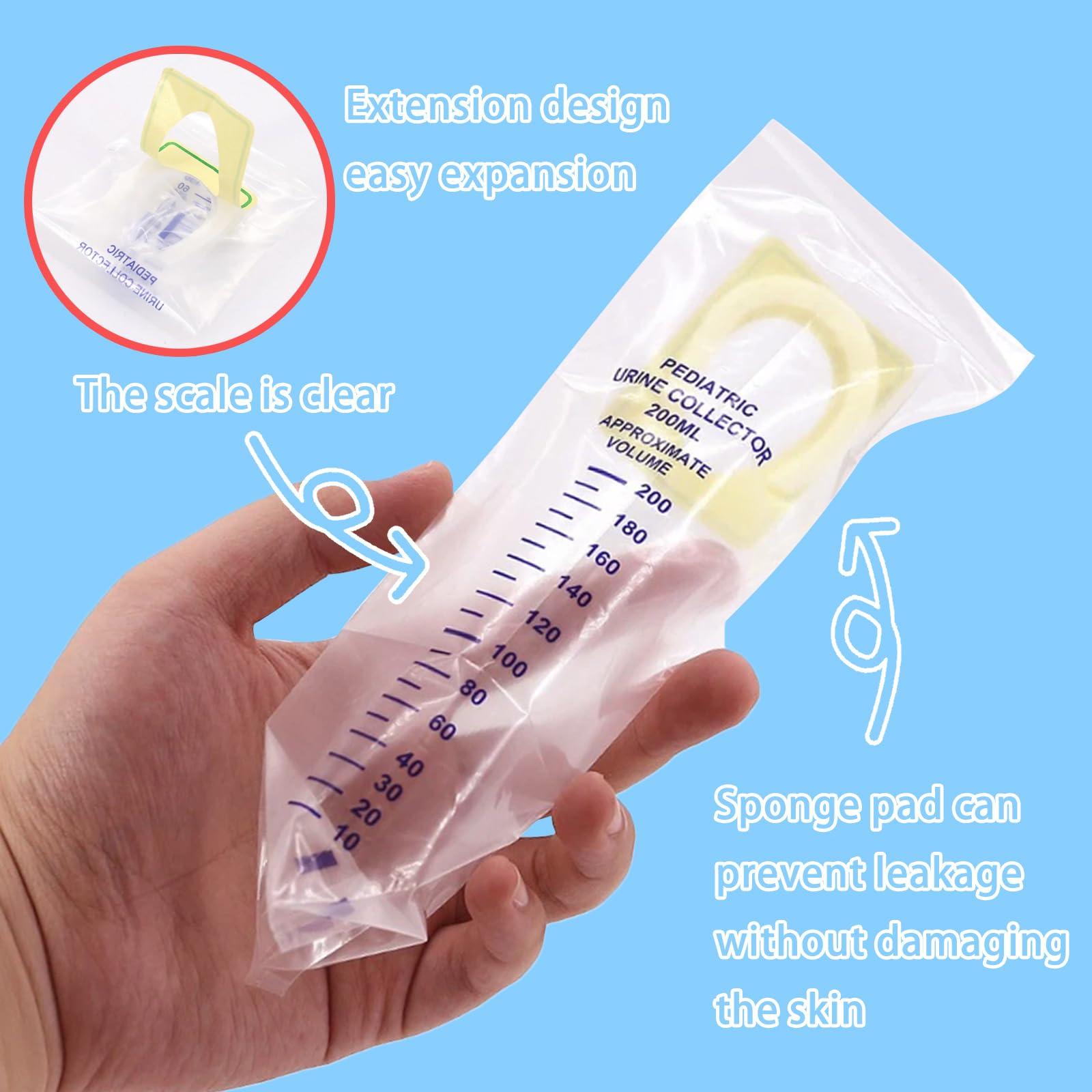 HSOSK Disposable Baby Urine Bag Spill Proof Collector Aid Pee Holder for Urinary Incontinence Child 200ml 20 Pcs
