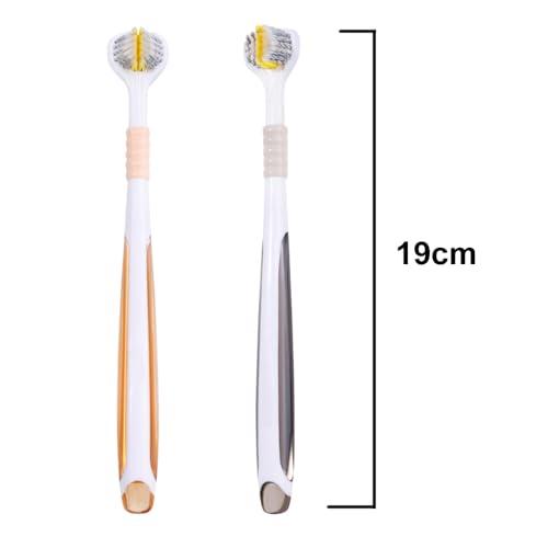 VIHAX VIHAX Three-Sided Soft Hair Toothbrushes for Kids, Soft Bristles V Shaped Toothbrush, Travel Toothbrush for Kids, Toddler and Autistic Oral Care 2pcs (Simple Shape, 2pcs)