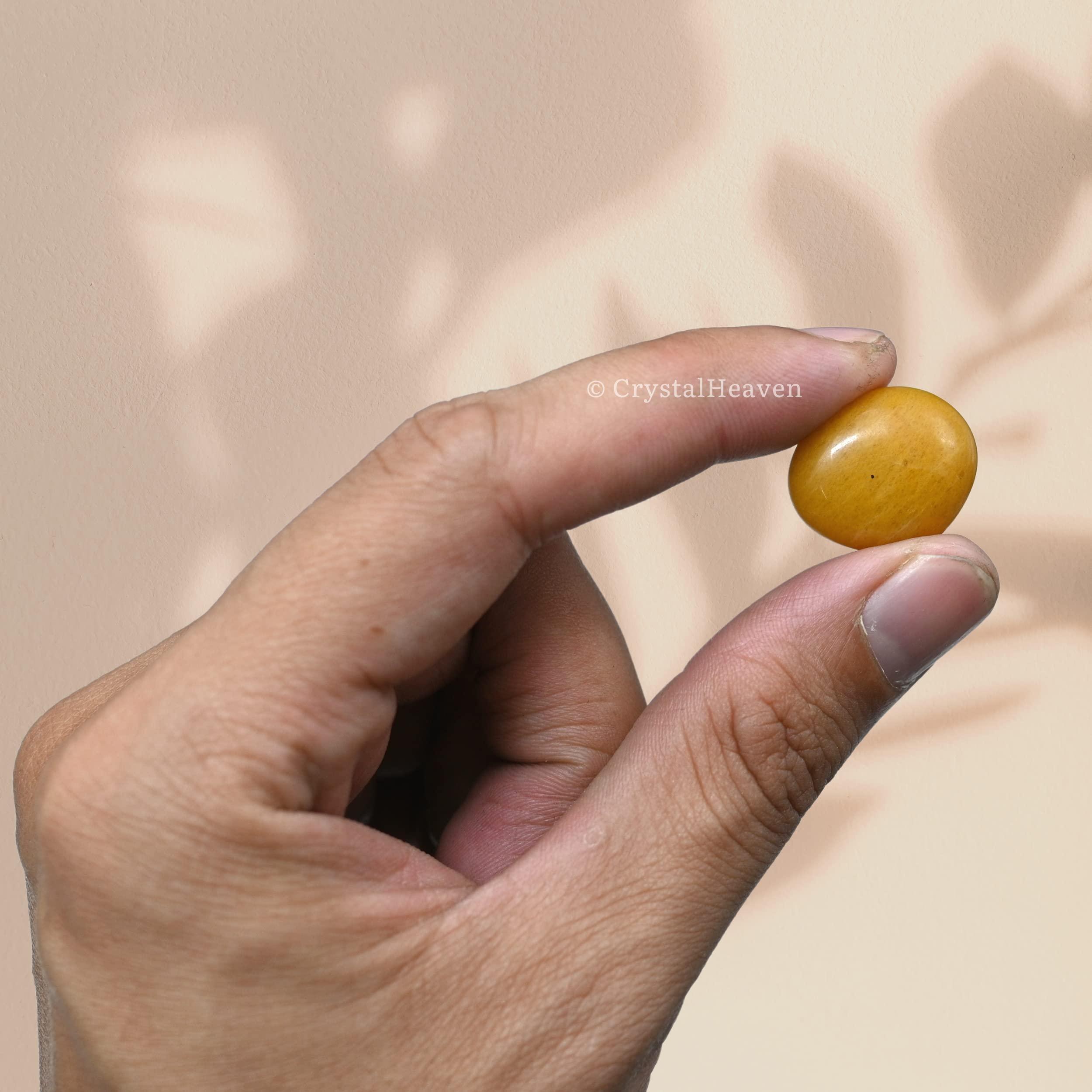 Crystal Heaven Certified Yellow Jasper Crystal Healing Tumbled Stone, Natural Polished Crystals for DIY Crafts, Manifestation, Meditation, Pooja Feng Shui and Reiki Healing (30 Grams)