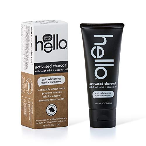 Hello Oral Care Hello Oral Care Activated Charcoal Fluoride Whitening Toothpaste, Vegan & SLS Free, 4 Ounce