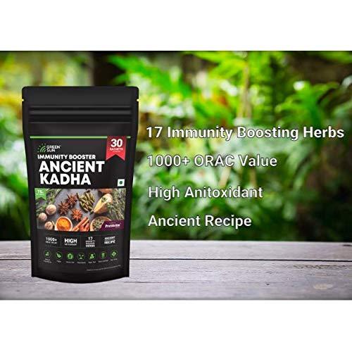 Green Sun GREEN SUN Immunity Booster Ancient KADHA | KADA | Powder | 30 Instant Mix SACHETS | Ayush Recommended Herbal Kwath| Immune Boosting Shots | +1000 ORAC Value