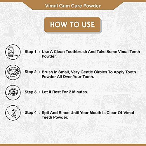 Kisra Kisra Vimal Teeth Whitening Powder - Enamel Safe & Fresh Breath, Teeth Whitener - Suitable for Sensitive Teeth - Mint Flavor 25gm (Pack Of 6)