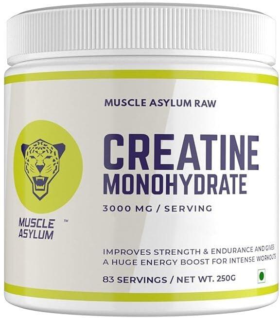Muscle Asylum Muscle Asylum Creatine monohydrate powder - (Unflavoured) 250gm & BCAA - (Litchi Candy) 300g