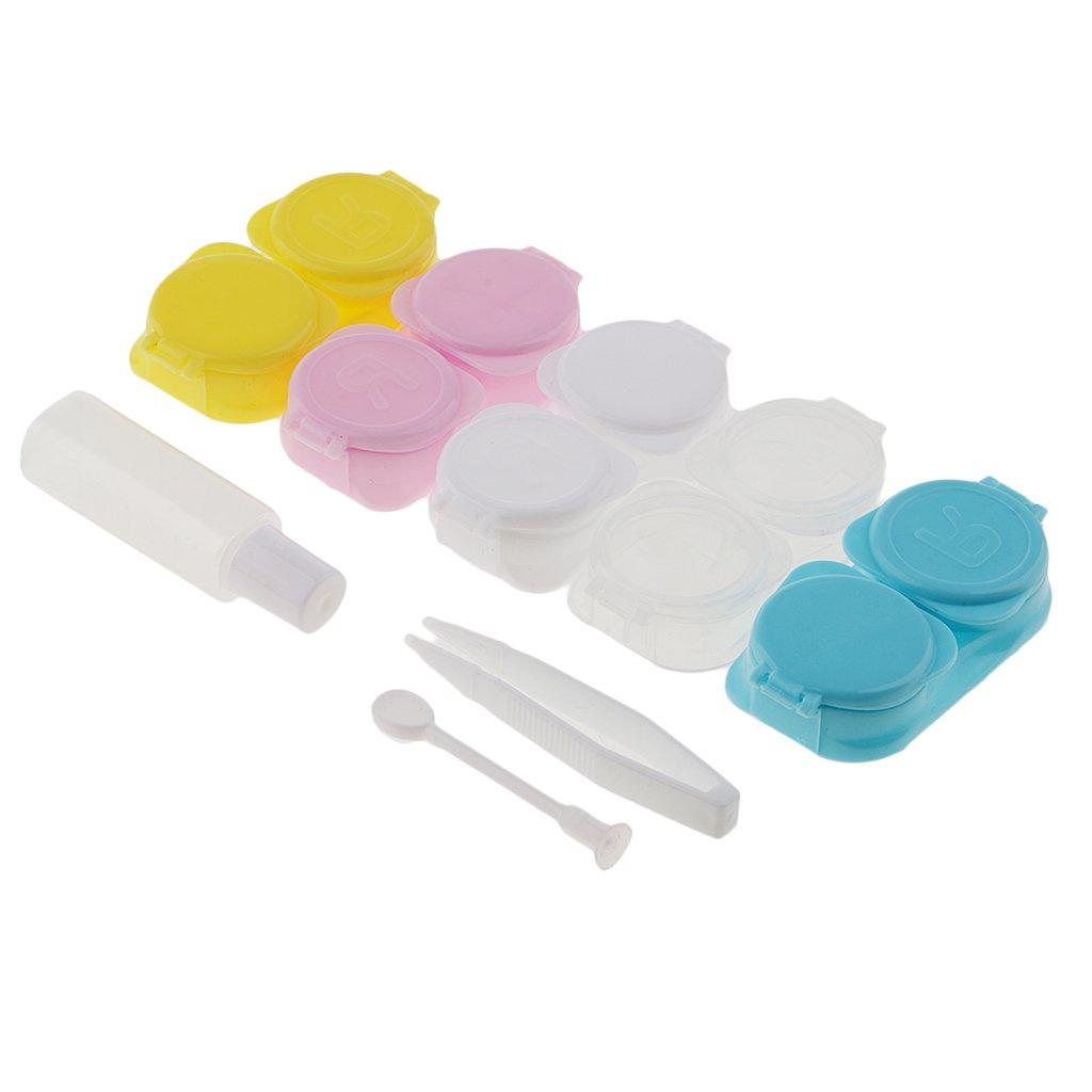 MERISHOPP MERISHOPP 5 Piece Clear Contact Lens Case Set Travel Cleaner Washer Holder Storage Box