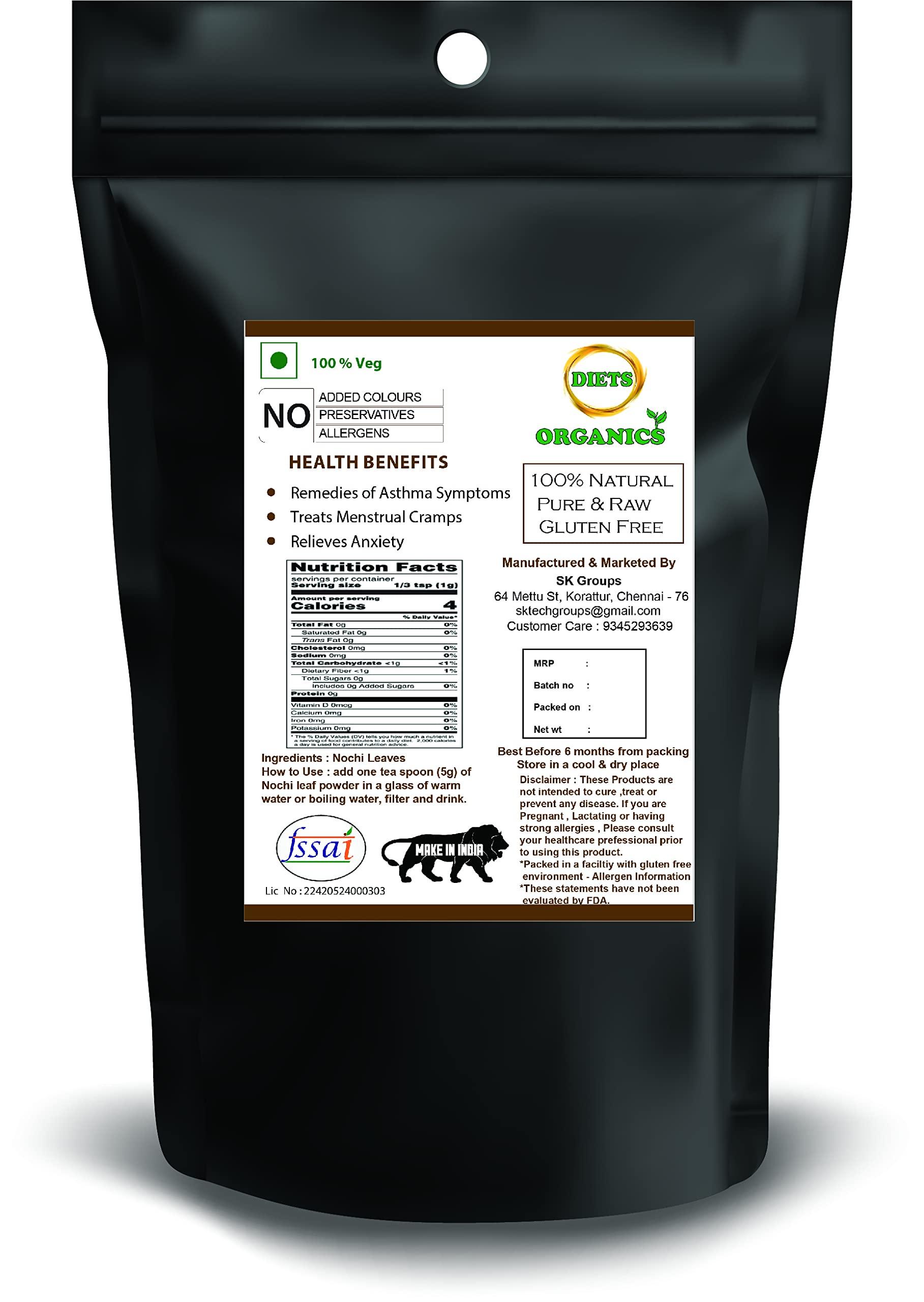 DIETS ORGANICS DIETS ORGANICS Nochi Leaves Powder 100Gms (2) | Nirgundi Powder- 100 GMS