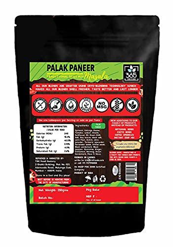 365 STORE TO DOOR 365 STORE TO DOOR Indian Spice – Palak Paneer Masala, 250 gm. | Homemade Powdered | for Healthy Cooking | Ready to use | All Seasonings Spices | Pure & Hygiene | Spice Mix – Pack of 1