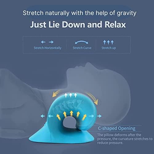Roktry Roktry Neck and Shoulder Relaxer, Cervical Neck Traction Device Neck Stretcher with Magnetic Therapy, Cervical Spine Alignment, Chiropractic Pillow, Neck Massager for TMJ Pain Relief