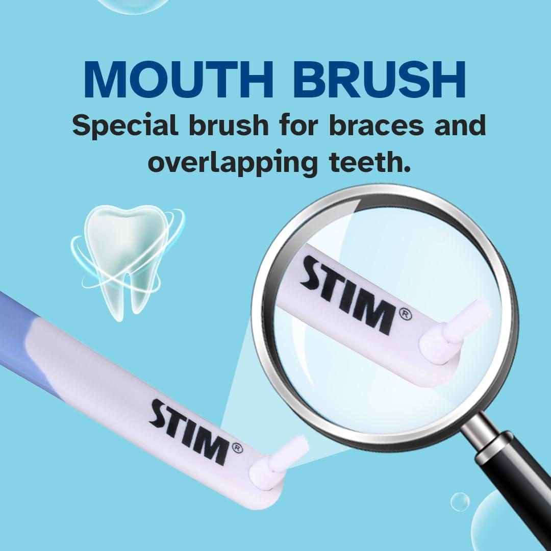 STIM STIM Ortho MB Toothbrush For Braces, Super Soft Bristles For Adults - Pack of 3