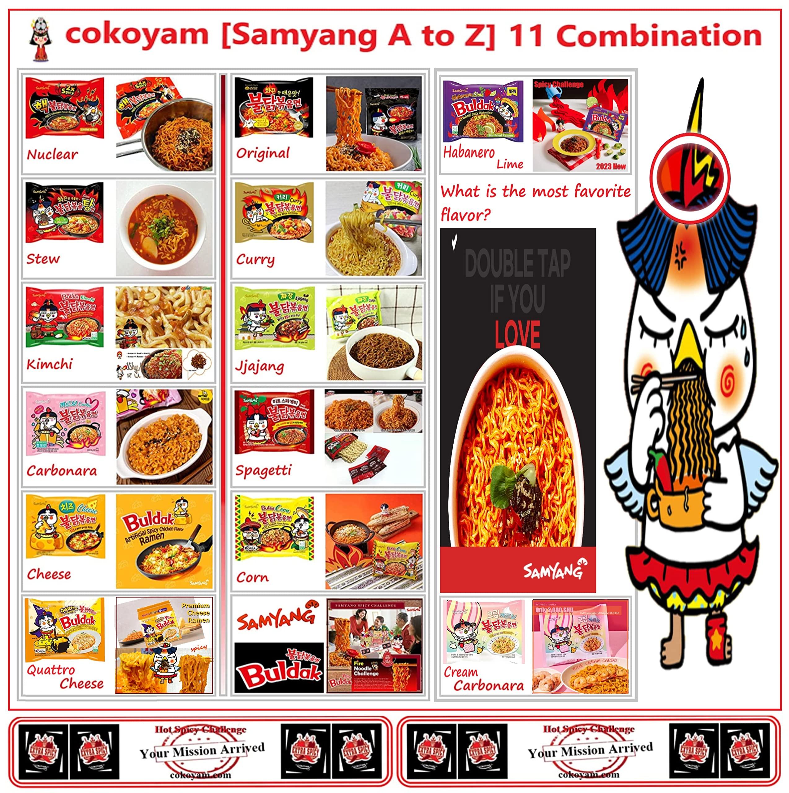 COKOYAM COKOYAM Samyang Spicy Hot Chicken 11 Flavors Combo-Buldak Ramen 11 Packs,1.62 Kilograms