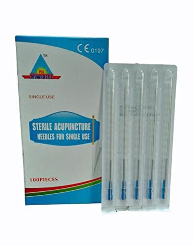 ACN-1014 Acupuncture Needles Silver Handle (Size 0.25 X 50mm) 2 CUN single Tube Pack Of 100