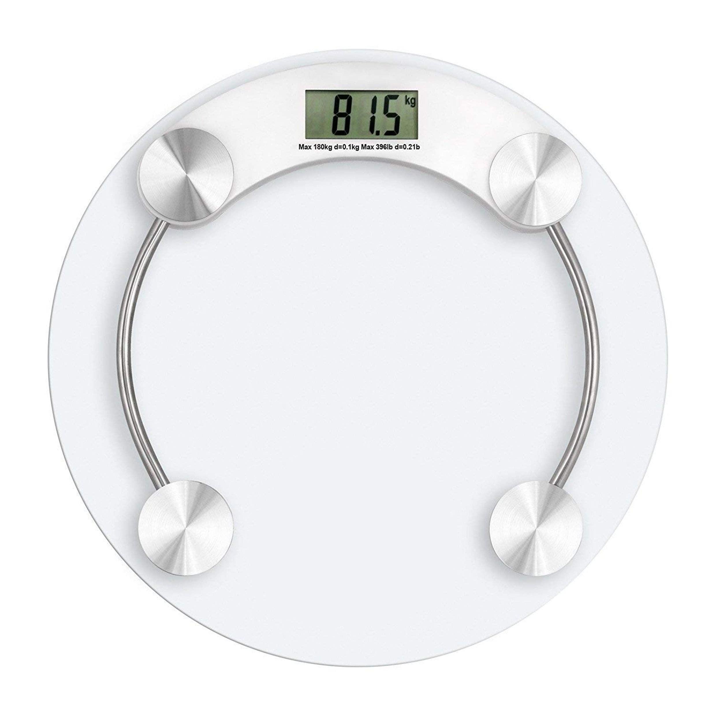 HNO-SALES HNO-SALES Digital Glass Weighing Machine Round Personal Weighing Scale for Home Use Weight Machine (Transparent)
