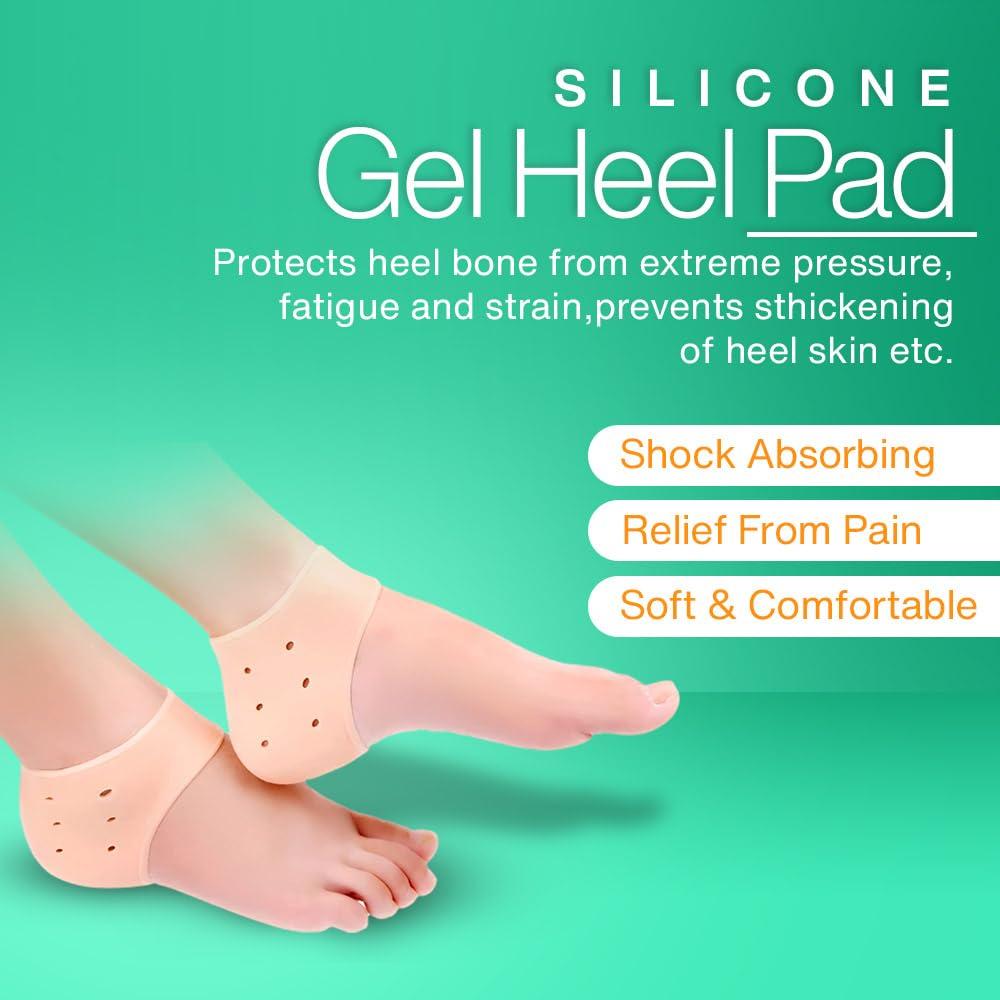 Stepify Stepify Silicone Gel Heel Socks - (Pack of 3 combo) Washable and Reusable Silicon Socks for Men & Women, Heel Pad For Heel Pain, Fore foot pad, Toe Free Heel Pad. (Pink)