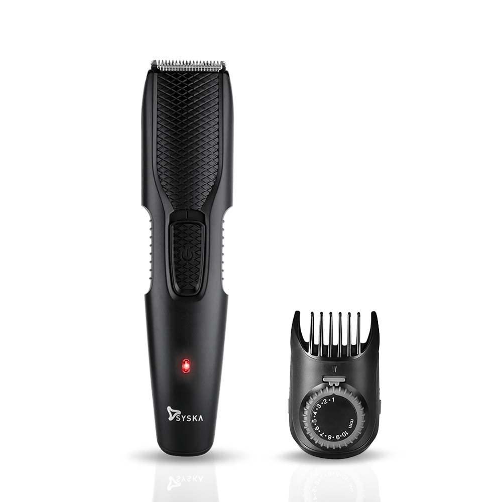 SYSKA Syska HT200 PRO Beard Trimmer for Men, Cordless, USB Rechargeable Trimmer with Washable Head, 20 Length Settings, 45 min Run Time (Black) 2 year warranty