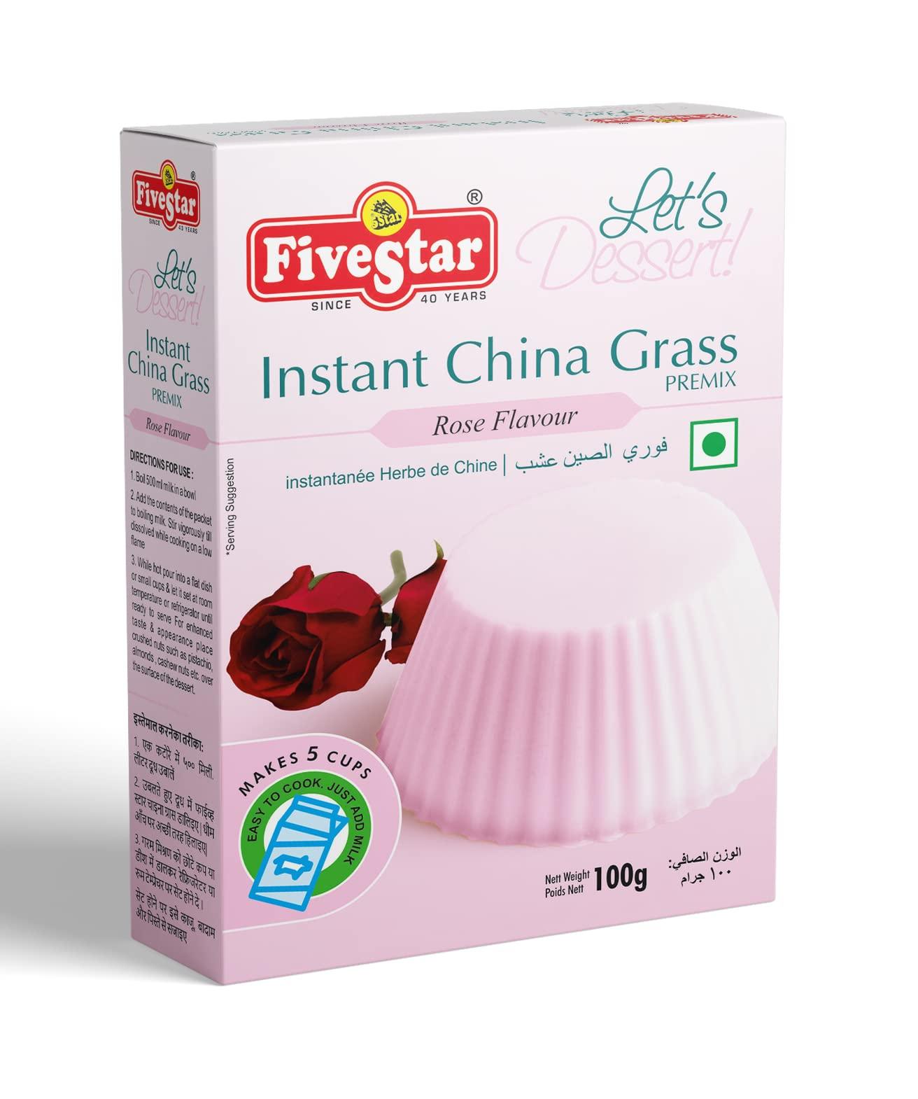 FIVESTAR Five Star China Grass Mix Rose 100g Box for Children and Adults |Easy to Make | Ready to Eat - Pack of 7