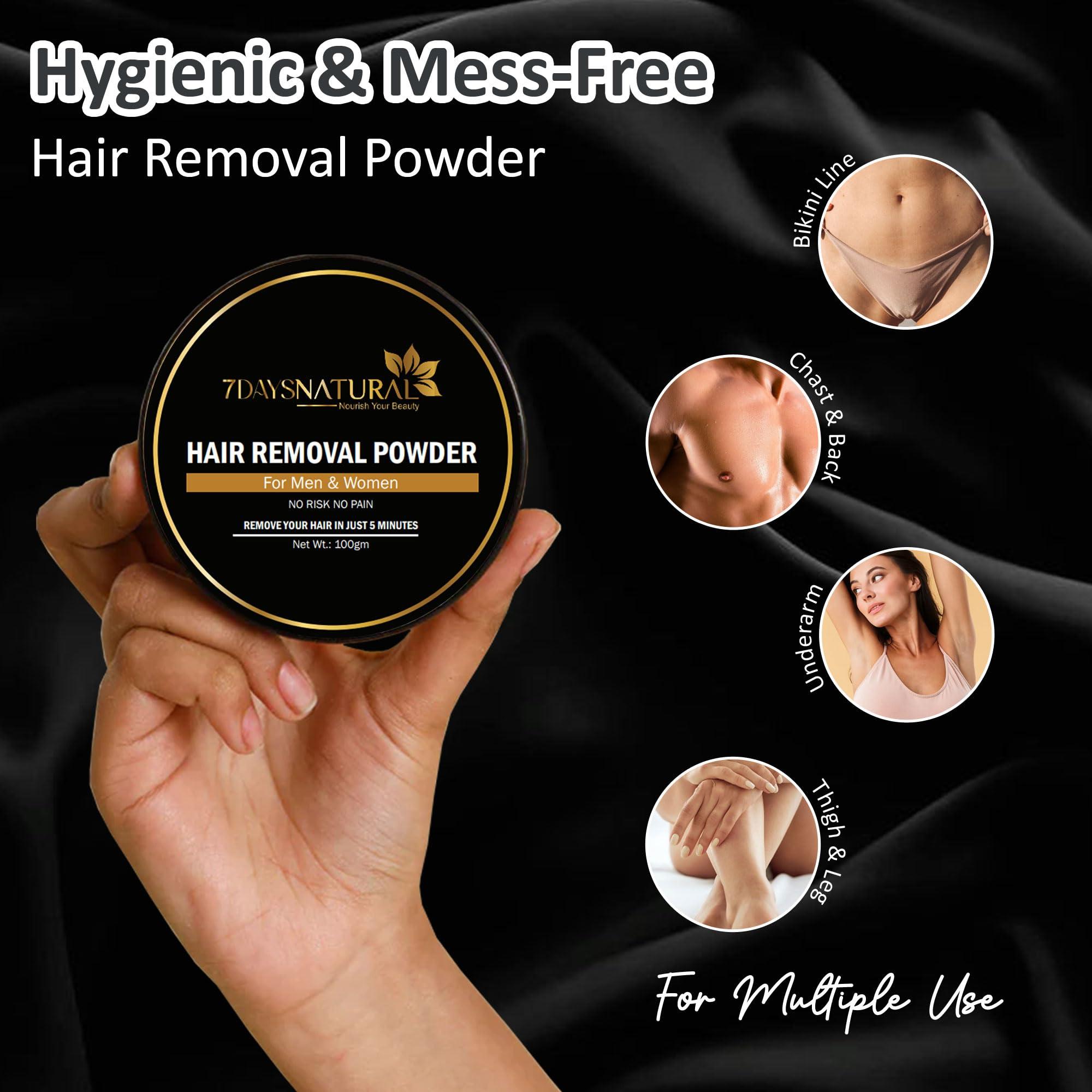 7 DAYS 7 Days Hair Removal for Women, Wax Powder for Hair Removal, Bikini Wax Powder for Women, Hair Removal Powder for Women, Herbal Wax Powder for Hair Removal (100gm)