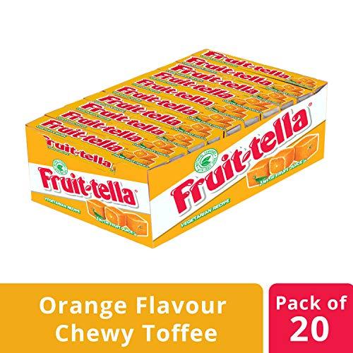 Fruitella Fruitella, Orange Flavour, Chewy Toffee Stick Pack, 900 g- Pack of 20