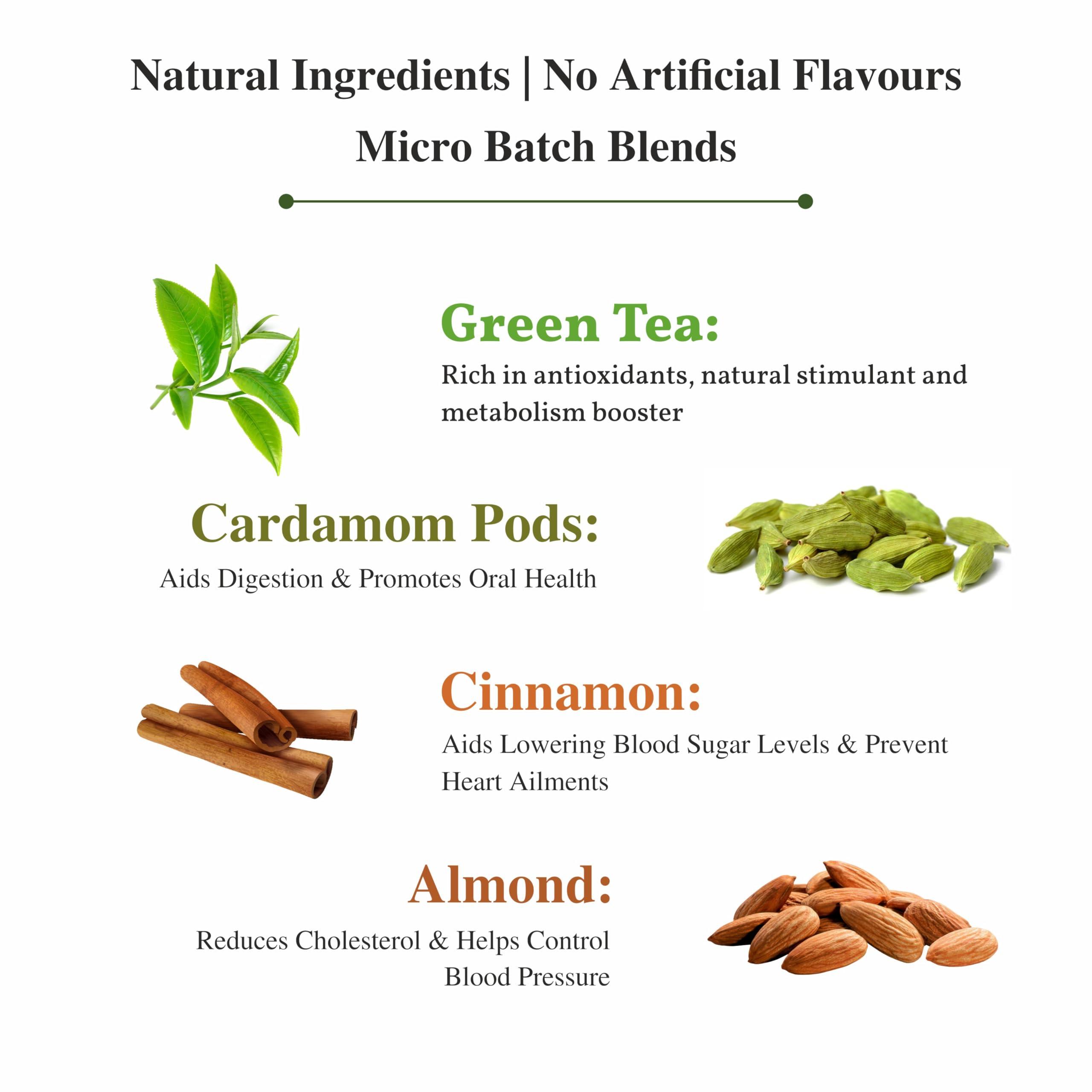 SAN-CHA SAN-CHA Tea Boutique Kashmiri Kahwah Tea(75+Cups) 100% Rainforest Alliance Certified Real Spices, Desi Kahwa, Detox Loose Leaves Green Tea, 1 Grams, Pack Of 1