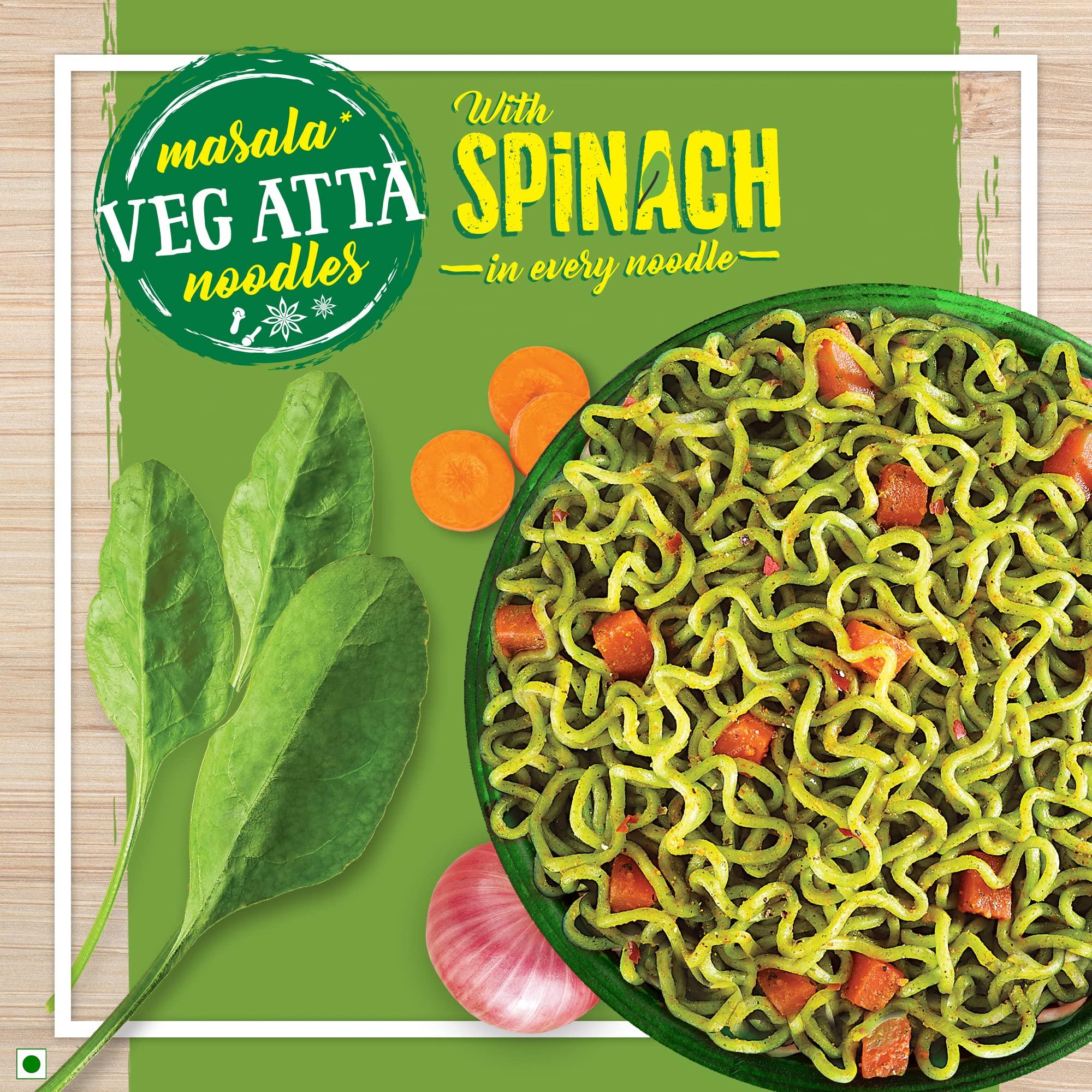MAGGI MAGGI Nutri-Licious Masala Veg Atta Noodles With Spinach In Every Noodle, 72.5 Grams (Pouch)