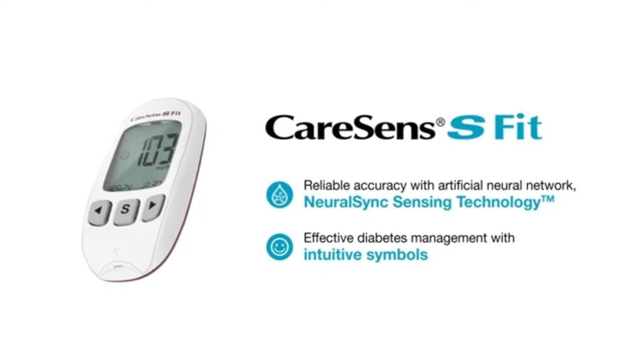 CareSens N CareSens S Fit blood Glucose Monitor with NeuralSync Sensing Technology With 10strips free multicolour