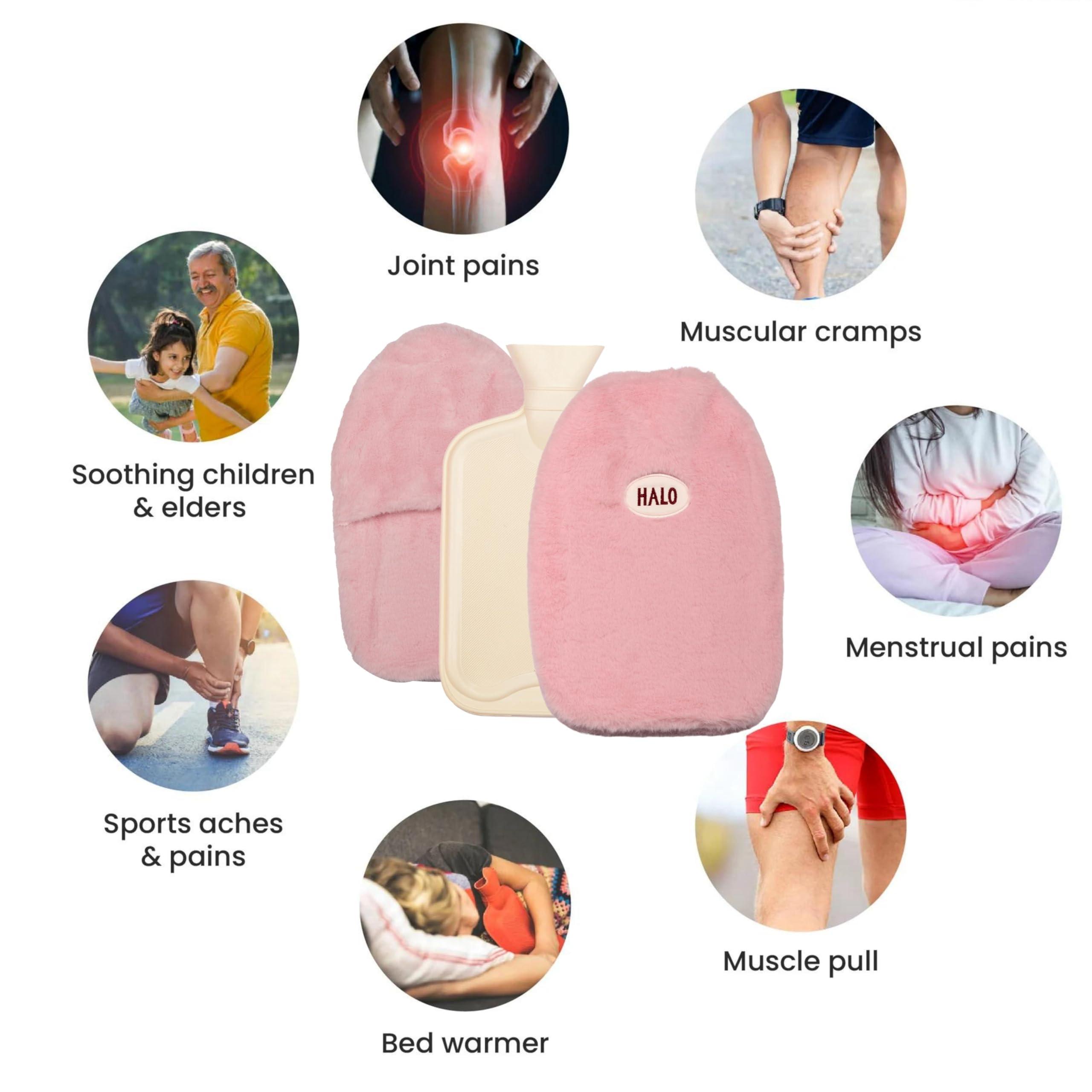 Onprix Onprix Soft Cover Hot Water Bag, Leak Proof Plush Cover Warm Water Bag Warm Hands and Feet, Period Warmth, Cute Design, Easy Water Injection Perfect for Bed, Travel, and Outdoor Use- 2 Liter