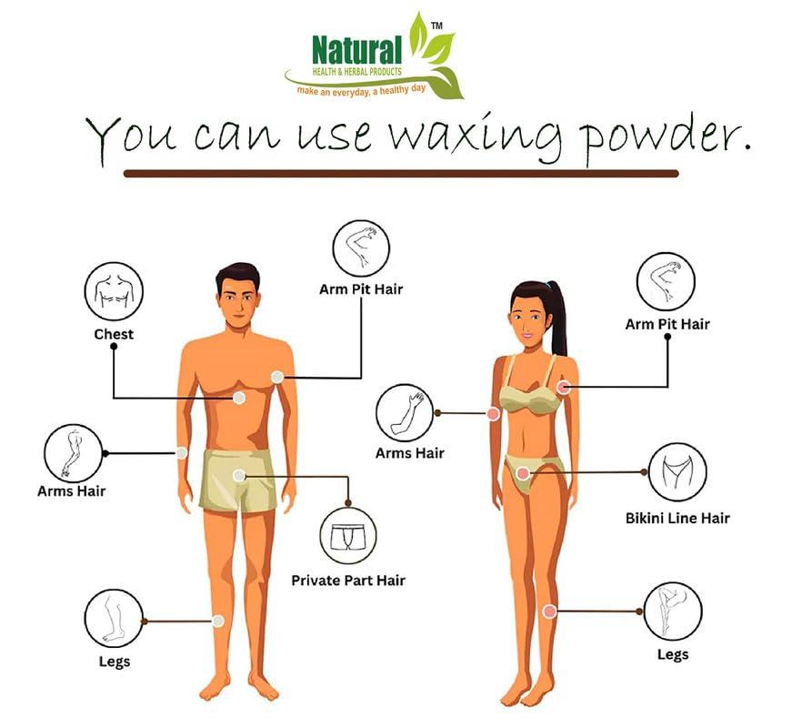 NATURAL HEALTH AND HERBAL PRODUCTS Natural Herbal & Herbal Products Magic Wax Powder instant Hair Removal wax powder for All Types of Hair & Skin, Hands, Legs, Underarms, Bikini (Private Part) Area (Unisex adult) 10 Mintus - 100g