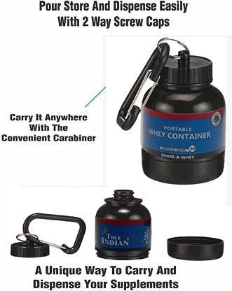 True Indian True Indian Amazing Whey loader Protein Carry Funnel Portable Protein Whey or Supplement Powder Combo Pack of 5 Carrying Whey Funnel and Container Box with Key-Chain (BLUE)