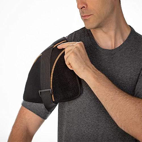 Frackkon Shoulder Stability Brace with Pressure Pad neck support for pain relief shoulder support belt Rapid Relief Copper line Muscles Fit Neck Shoulder Support Belt Hot/Cold Ice Pack Rapid Relief Free Size
