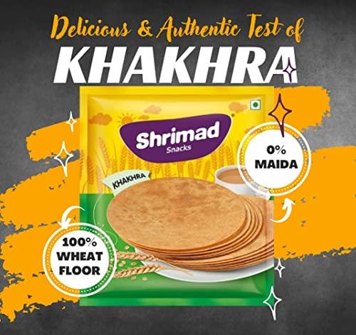 SHRIMAD SHRIMAD Punjabi Khakhra Crispy Roasted Diet-Friendly Ready to Eat Gujarati Snack Round Whole Wheat made with 100% Natural Ingredients