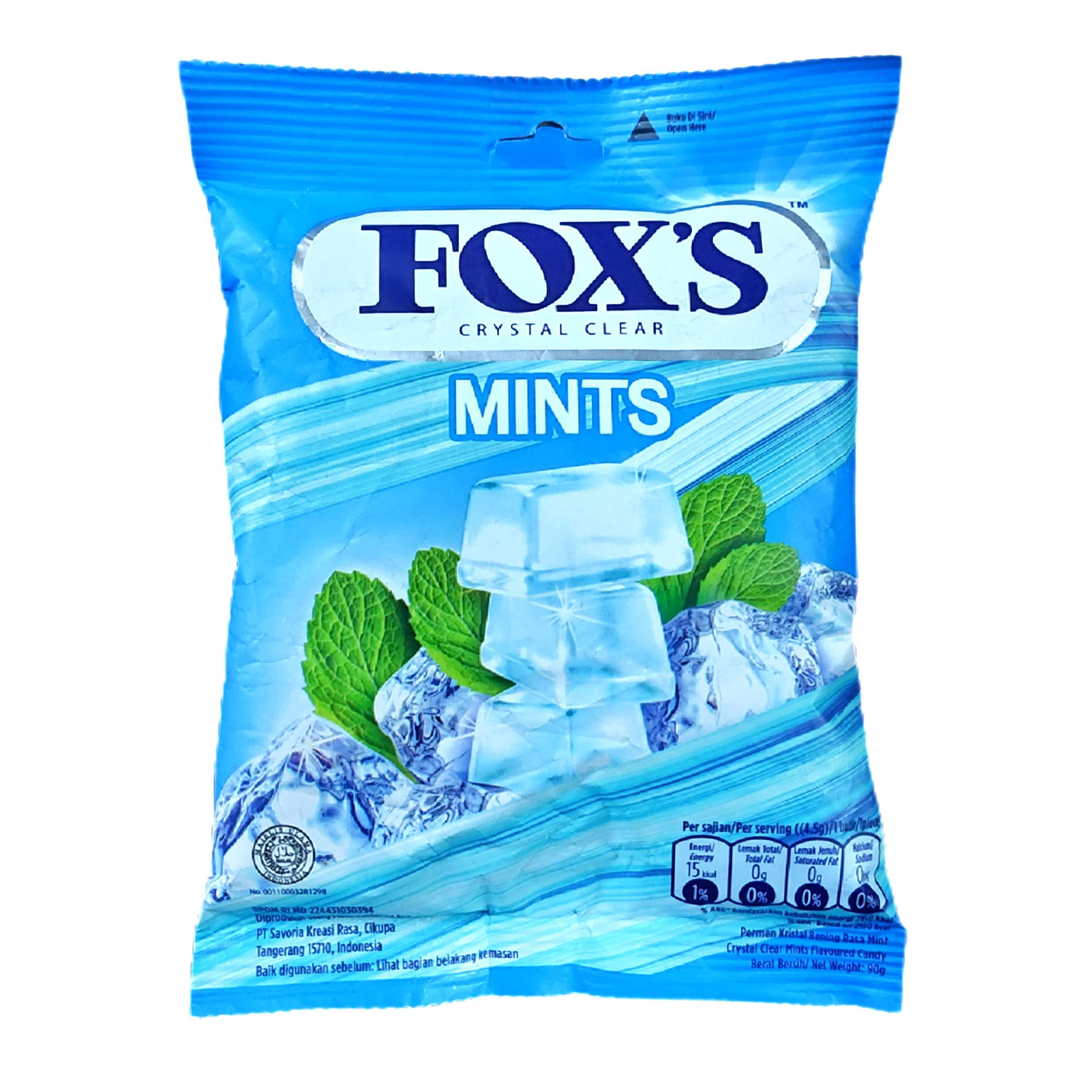 Fox's Crystal Clear Fox's Crystal Clear Candy- Mints Candy, Fruits Candy, Berries Candy and Fruity Mints Candy 90Gms Each- Combo Pack of 4