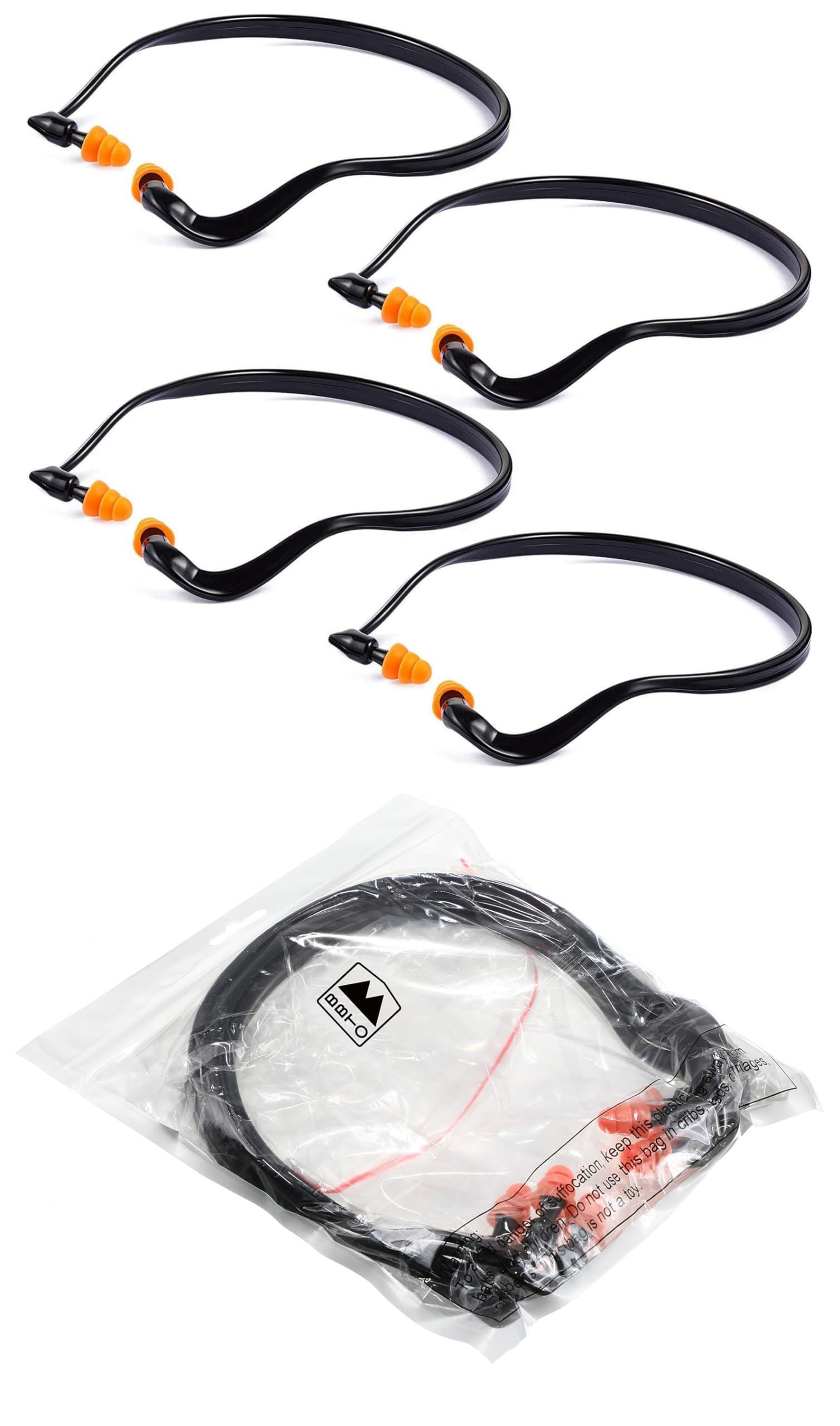 BBTO Band Earplugs Hearing Bands Banded Shooting Ear Plugs Lightweight Silicone Earplugs for Construction Work, Sleeping, Concerts, Shooting, Motor Sports Racing (4)
