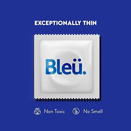 Bleu Bleu Ultra Thin Condoms for Men - 8 Count (Pack of 6) | Vegan, Toxin Free & 100% Natural Latex for Extra Sensitive Skin, Reduced Itchiness & Irritation