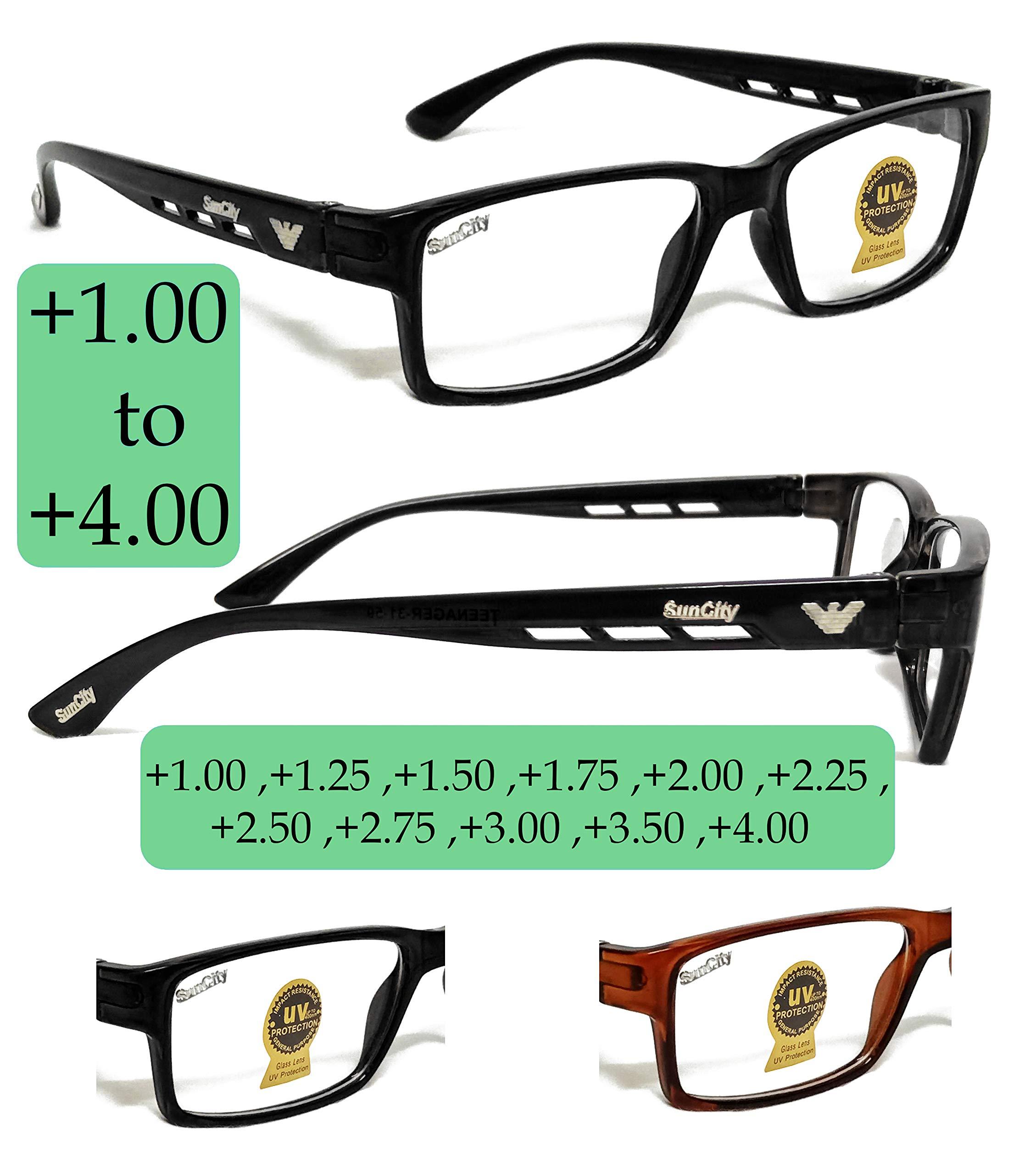 Sun City Sun City +1.00 to +3.50 Reading Glasses for Men and Women (+1.00 +1.25 +1.50 +1.75 +2.00 +2.25 +2.50