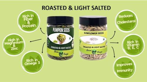 divine delight PUMPKIN SEEDS AND SUNFLOWER SEEDS COMBO PACK (150 G EACH)