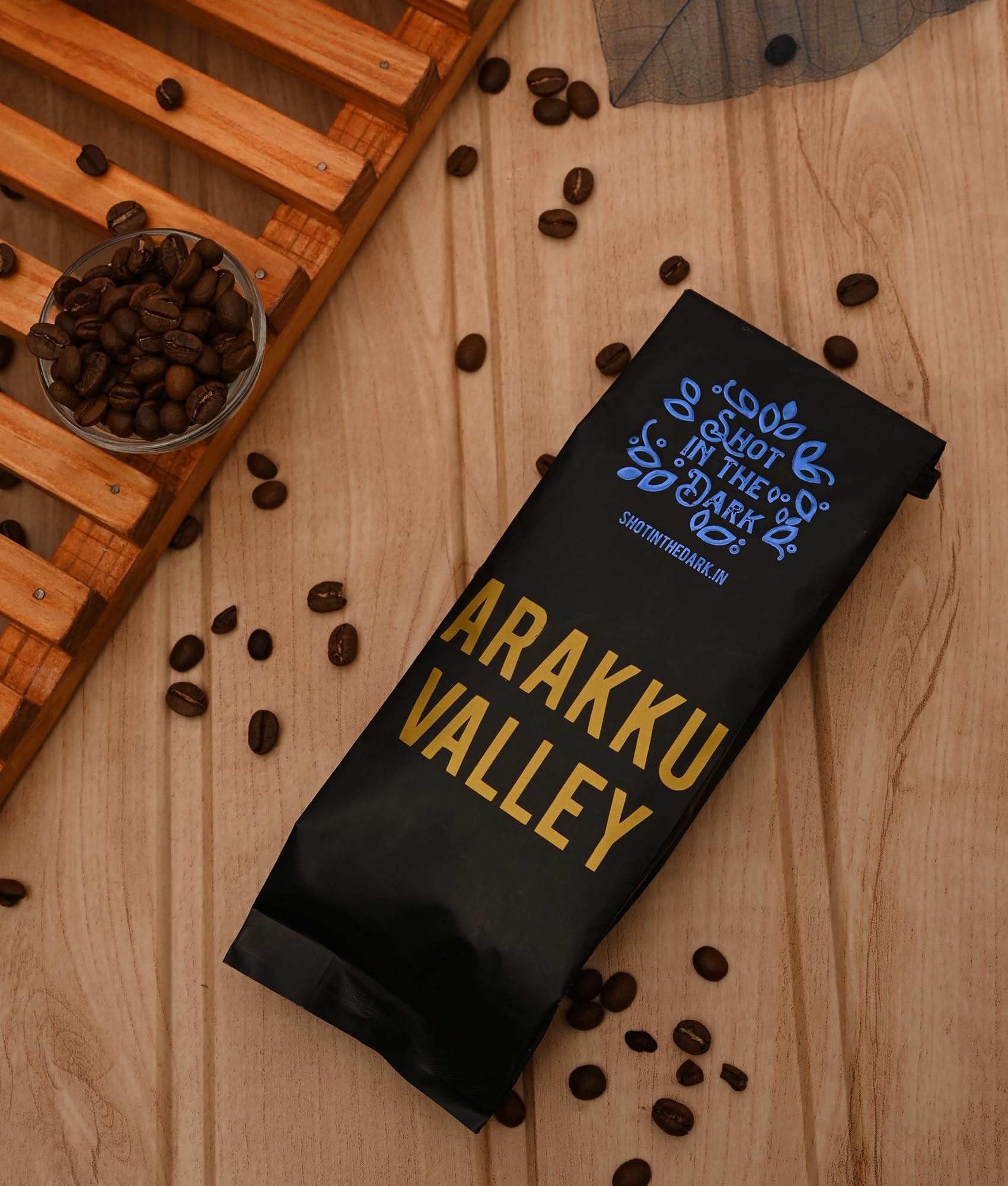 Shot In The Dark Shot In The Dark : Arakku Valley Medium Dark Roast 250 g | Made with 100% Specialty Grade Arabica Freshly Roasted Coffee Beans (Home Espresso, 250 Gram)