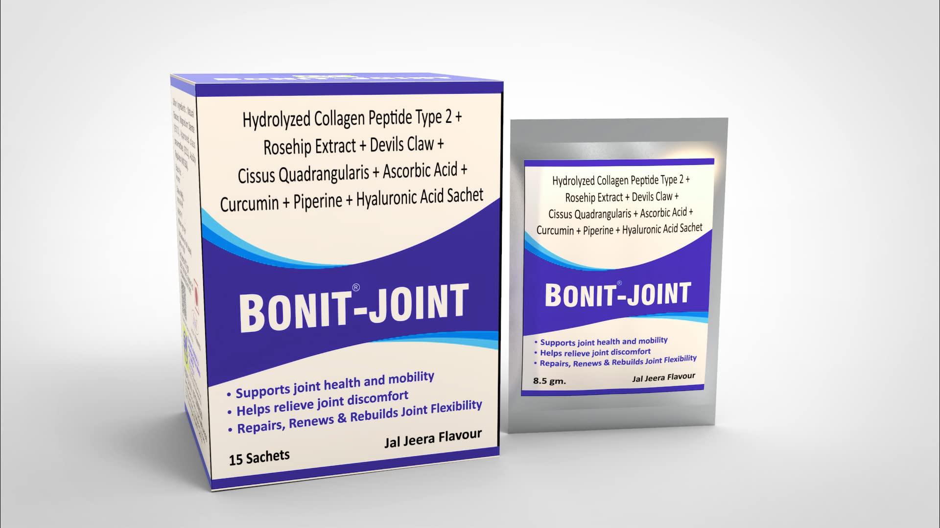 S G WELNESS S G Welness Bonit-Joint | Joint Support Supplement for Flexibility and Mobility | Joint Pain Relief Supplement with Jal Jeera Flavor | Suitable for Men & Women - Pack of 15 Sachet