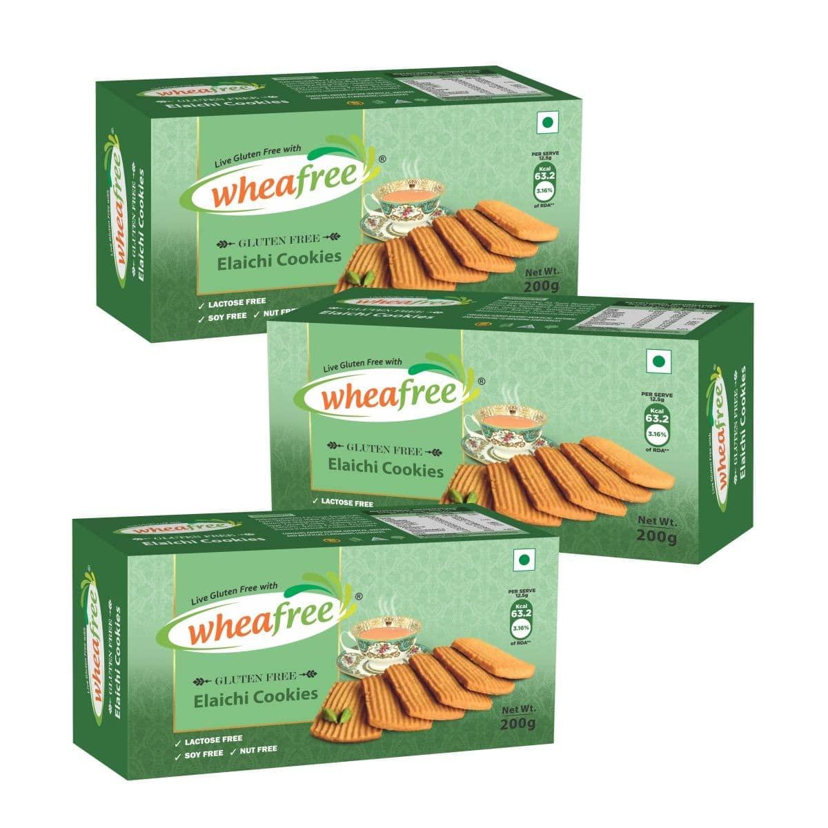 wheafree Wheafree Gluten Free Elaichi Cookie 200g Pack | Lactose Free | No Maida | Best Tea Time Snacks | 100% Vegetarian and Wholesome Ingredients